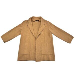 Quince Women’s Small 100% Organic Cotton Knit Blazer Sweater Jacket Camel Tan
